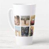 最高のMOM EVER パーソナライズされた 6フォトコラージュ カフェラテマグ (左アングル)