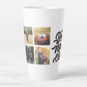 最高のMOM EVER パーソナライズされた 6フォトコラージュ カフェラテマグ (正面)