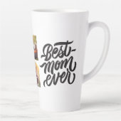 最高のMOM EVER パーソナライズされた 6フォトコラージュ カフェラテマグ (右)