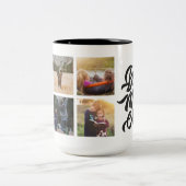 最高のMOM EVER パーソナライズされた 6フォトコラージュ ツートーンマグカップ (中央)