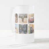 最高のMOM EVER パーソナライズされた 6フォトコラージュ フロストグラスビールジョッキ (正面左)