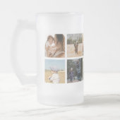 最高のMOM EVER パーソナライズされた 6フォトコラージュ フロストグラスビールジョッキ (左)