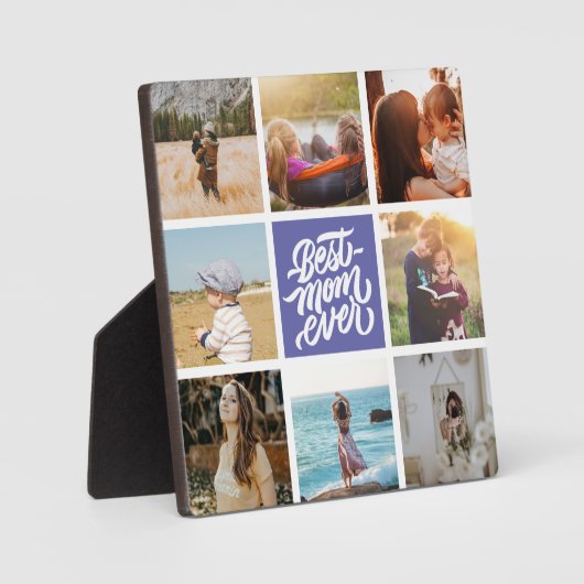 最高のMom Ever パーソナライズされた Photo Collage フォトプラーク (正面)