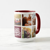 最高のMom Ever パーソナライズされた Photo Collage Maroon マグカップ (正面右)