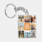 最高のMom Ever パーソナライズされた Photo Collage Orange キーホルダー (正面左)