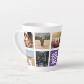 最高のMom Ever パーソナライズされた Photo Collage Purple カフェラテマグ (左アングル)