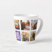 最高のMom Ever パーソナライズされた Photo Collage Purple カフェラテマグ (右アングル)