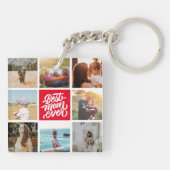 最高のMom Ever パーソナライズされた Photo Collage Red キーホルダー (裏面)