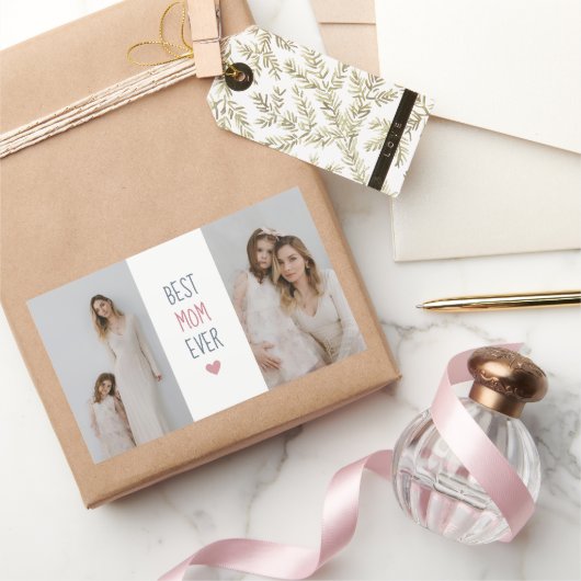 最高のMom Ever – 写真パーソナライズされたシール 長方形シール (ギフト)