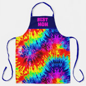「最高のMOM EVER」動的カラータイ染色デザイン エプロン (正面)