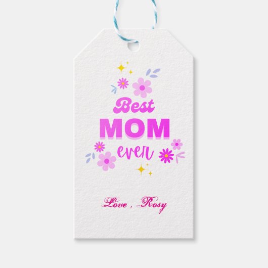最高のMom Ever – 心のこもった&スタイリッシュデザイン ギフトタグ (正面)