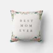 最高のMOM EVER 10フォトコラージュフローラカスタム文字 クッション (裏面)