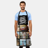 最高のMom Ever 12パーソナライズされた Photo Collage Black エプロン (着用した状態)