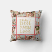 最高のMom Ever 12フォトコラージュ装飾用クッション クッション (裏面)