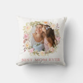 最高のMom Ever 2写真フローラエレガント クッション (正面)