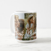 最高のMom Ever 3フォトコラージュ母の日のハート コーヒーマグカップ (正面左)