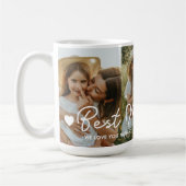 最高のMom Ever 3フォトコラージュ母の日のハート コーヒーマグカップ (左)