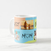最高のMom Ever 4フォトコラージュ誕生日 コーヒーマグカップ (正面左)