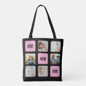 最高のMom Ever 6カスタムフォトコラージュ トートバッグ (裏面)