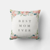 最高のMOM EVER 8フォトコラージュフローラカスタム文字 クッション (裏面)