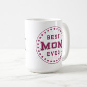 最高のMOM Ever Badgeロゴデザイン コーヒーマグカップ (正面右)