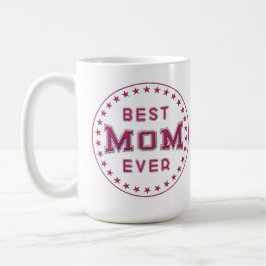 最高のMOM Ever Badgeロゴデザイン コーヒーマグカップ