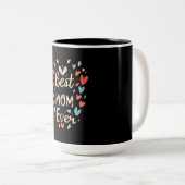 最高のMom Ever Black/フローラ ツートーンマグカップ (正面右)
