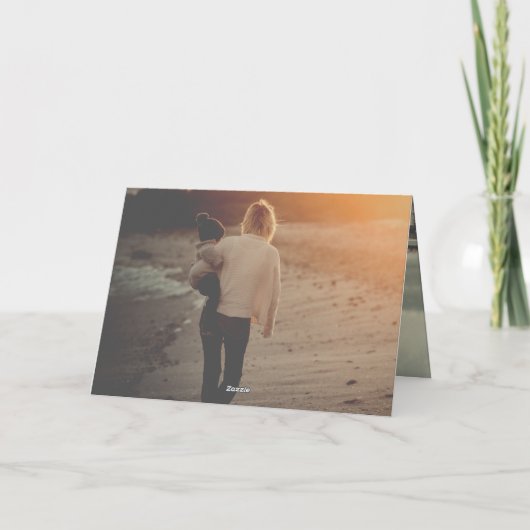 最高のMom Ever Chic Handwriting Script写真モダン カード (裏面)