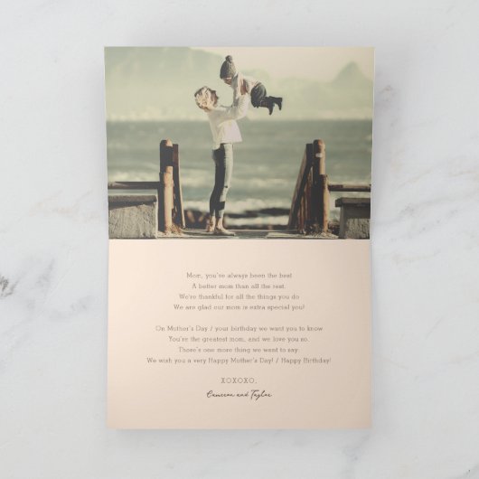 最高のMom Ever Chic Handwriting Script写真モダン カード (内部)