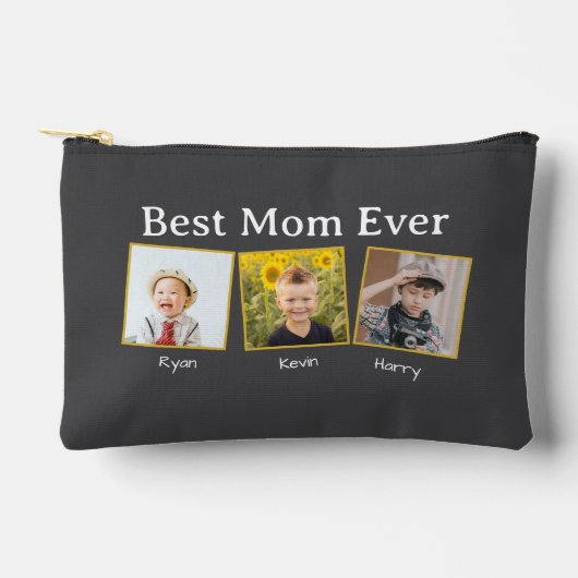 最高のMom Ever Customizable名前と画像 アクセサリーポーチ (正面)