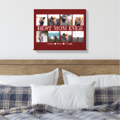 最高のMom Ever Customizable Maroon Photo Collage キャンバスプリント (インサイチュ (寝室))