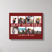 最高のMom Ever Customizable Maroon Photo Collage キャンバスプリント (正面)