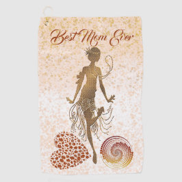 最高のMom Ever Dancer Spiralハート母の日おもしろい ゴルフタオル