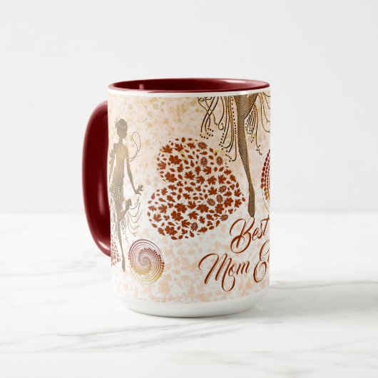 最高のMom Ever Dancer Spiralハート母の日おもしろい マグカップ (正面左)