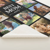 最高のMom Ever Family Photo Collage Black シェルパブランケット (3/4)