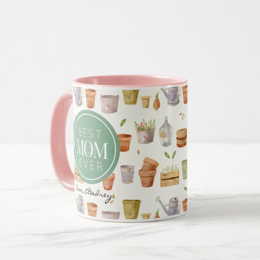 最高のMom Ever Gardening Tool Pattern マグカップ (正面左)