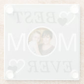 最高のMom Ever Gray Mothersパーソナライズされた Day写真 ガラスコースター (裏面)