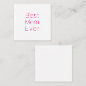 最高のMom Ever hot pink & white minimalist モダン エンクロージャーカード (正面/裏面)
