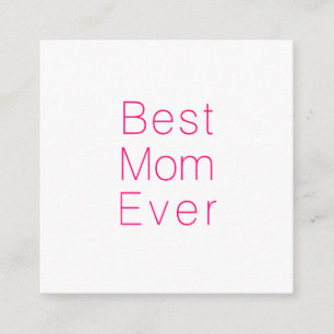 最高のMom Ever hot pink & white minimalist モダン エンクロージャーカード