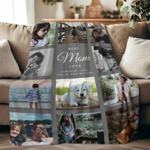 最高のMom Ever Instagramグモダンレイ写真コラージュ フリースブランケット