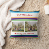 最高のMom Ever Love 2枚の写真の名前カラーバンドMake Make クッション (ブランケット)