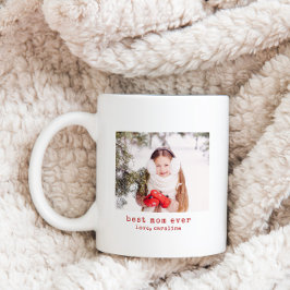 最高のMom Ever Minimalistタイプライター文字 コーヒーマグカップ