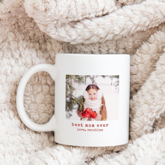 最高のMom Ever Minimalistタイプライター文字 コーヒーマグカップ