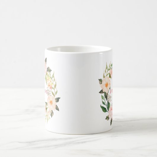 最高のMOM EVER/Mother's Day/誕生日/フローラリース3 コーヒーマグカップ (中央)