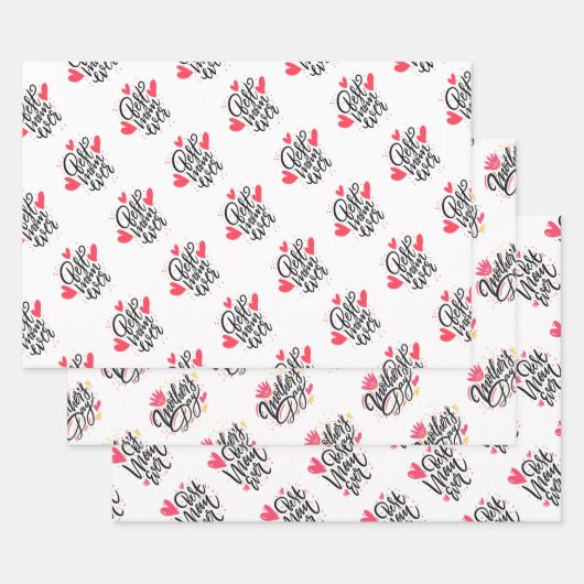 最高のMom Ever Mothers Day Wrapping紙 ラッピングペーパーシート (セット)