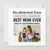 最高のMom Ever Newsletterの名パーソナライズされた前&写真 (正面)
