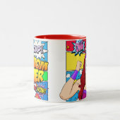 最高のMom Ever Personalize漫画 ツートーンマグカップ (中央)