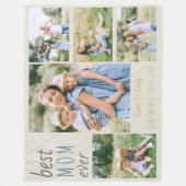 最高のMom Ever Photoコラージュパーソナライズされた Stone フリースブランケット (正面)