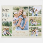 最高のMom Ever Photoコラージュパーソナライズされた Stone フリースブランケット (正面(横))