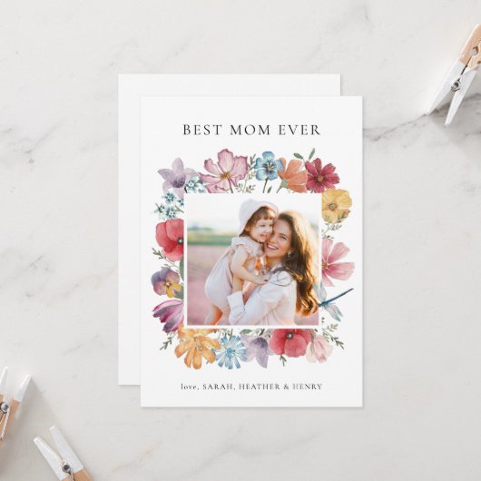 最高のMom Ever Photo Card カード (正面/裏面インサイチュ)